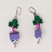 Load image into Gallery viewer, &quot;You Have to Kiss a Lot of Frogs&quot; Dangle Earrings - Curio Memento

