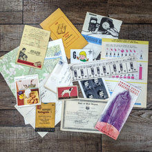 Load image into Gallery viewer, 100+ Pc Vintage Ephemera Pack! Great for Inspiration, Art Therapy, Junk Journals, Art Journals, Collage, Scrapbooking, Card Making and More!
