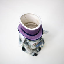 Load image into Gallery viewer, Vintage 1950-1960&#39;s Dapper Dog with Purple Top Hat Ceramic Vase - Curio Memento
