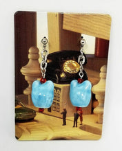 Load image into Gallery viewer, Sweet ceramic mouse earrings with red Czech glass bead accents - Curio Memento
