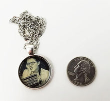 Load image into Gallery viewer, Kitschy exasperated girl pendant with chain - Curio Memento
