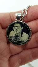Load image into Gallery viewer, Kitschy exasperated girl pendant with chain - Curio Memento
