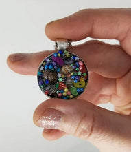Load image into Gallery viewer, Resin pendant containing variety of unique found objects - Includes 18&quot; chain - Curio Memento
