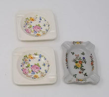 Load image into Gallery viewer, Three Dainty Floral Vintage Ashtrays - Curio Memento
