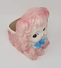 Load image into Gallery viewer, Vintage Cotton Candy Puppy Planter with Baby Blue Bow - Curio Memento
