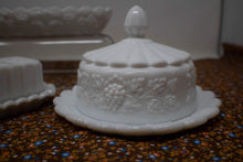 Load image into Gallery viewer, Westmoreland Milk Glass Set (Butter Dish, Cheese and Relish Dish &amp; Pickle Dish ) - Curio Memento
