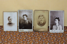 Load image into Gallery viewer, Lot of 4 Vintage Cabinet Cards featuring various Victorian era People - Curio Memento

