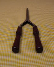 Load image into Gallery viewer, Antique Primitive Curling Iron with Wooden Handles - Curio Memento
