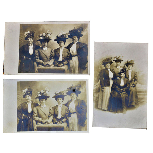 Lot of 3 Vintage Post Cards Featuring 4 Women from the Victorian era - Curio Memento