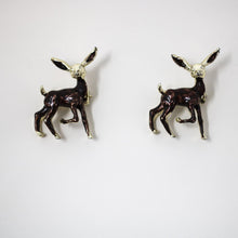 Load image into Gallery viewer, Set of Two Vintage 1960&#39;s era Gold Deer Brooches - Curio Memento
