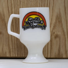 Load image into Gallery viewer, Vintage Milk Glass &quot;Good Morning Youngstown&quot; Mug - Curio Memento
